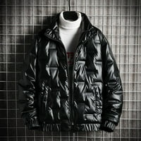 Muška jakna s kapuljačom zimske kapute Topla jakna za puffer Black veličine 4xl