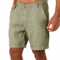 Radne pantalone za muškarce pamučne posteljine gumbi trake pojačanih džepova kratke pantalone