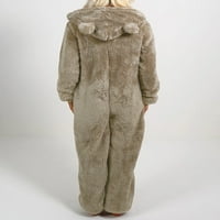 MA & Baby Women's Plus size Onesie pidžama Jedan topli ugodan plišani pauški za spavanje s kapuljačom S-5XL