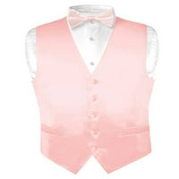 Biagio Muška svilena haljina prsluk i kravata sa čvrstom svjetlom ružičastim bojom Bowtie set sz 3xl
