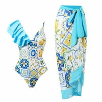 Binmer Women Ljetni kupaći kostimi s jednodijelnim kupaćim kostima Bikini čipka up kupaći komičju suknje