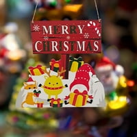 Onhuon sretan božićni drvci mali ukrasi drveni obojeni crtanje privjesak zvona zvona xmas dekoracija
