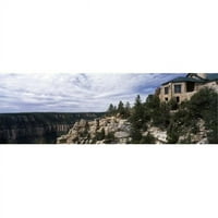Panoramske slike Pogled sa niskim kutom zgrade Grand Canyon Lodge Bright Angel Point Sjeverni Rim Grand