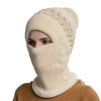Heiheiup Headgear Ski Cap Face BIB Hladno otporna šešir za žene integrirane maske tople kapuljače Zimska