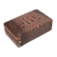 Kutija za vlažnost cigara, kožna zidina, vanjska cedrovina obloga Fina izrada cigara za putovanja za