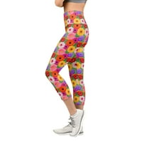 Rovga ženska vježba dno se bacaju ženske šarene cvjetne prilagođene ispis obrezane pantalone gamaše