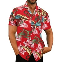 Muška majica Ležerna stilska Slim Fit Proruška ljetna havajska plaža Tropsko dugme tiskano kratki rukav sa rukavima s rukavima