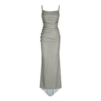 Žene plus veličine Ženski šljokice Slim Fit Fishtail haljina večernja haljina haljina siva