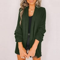 Ketyyh-Chn ženski blažeri Slim Casual Blazer jakne Top odjeća Army Green, 2xL