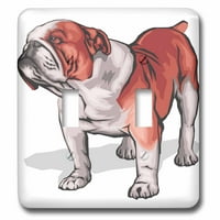 3Droza Slatka i Cuddly Canine English Bulldog - Dvostruki preklopni prekidač