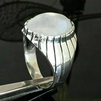 Sterling srebrni certificirani mjesečev drago kamen Božićne muške prstene veličine 7