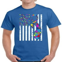 Autizam Muška majica Autism Označi o zastavi Grafički tee S L XL 2xl 3xl 4xl 5xl