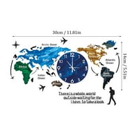 BAOCC Clock Svjetski dio svijeta Zidni sat Početna Spavaća soba Zidna ličnost Zidni sat Plava