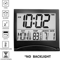 Cterwk Digitalni putni budil Sat Veliki broj prikazuje sklopivi kalendar i temperaturu i tajmer LCD