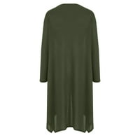 Ženski džemper, džepni dugi rukav plairan traper jakna zelena