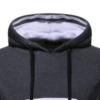 Vbnergoie muške casual boja spoj dugih rukava s dugim rukavima nacrt duksevi za izrez bluza hoodie hoodie