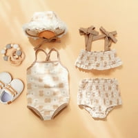 Djevojke kupaći kostim ruckel bikini Baby Print Set Girls Ljeto slatko cvjetni kupaći kostimi za kupalište