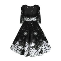 Ženske haljine laljak-line maxi modni okrugli dekolte patchwork ljetna haljina crna xl