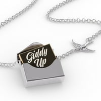 Ogrlica s blokadama klasična dizajna Giddy up u srebrnom kovertu Neonblond