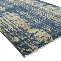 Blue Wool Sil Igrač 6 '9' Moderna ručna klanja Indijski apstraktni veliki tepih