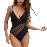 Lopecy-Sta Ženski kupaći kostimi od pune mreže Splice seksi V-izrez SIG-kostimi Tržni kupaći kostimi