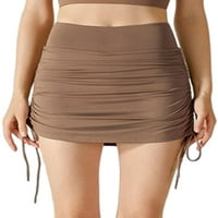 Prednjeg swwalk Ženske mini suknje Lažne dvije joge suknje Tummy Control Work Tummy Worket Hlače za
