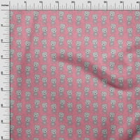 Onuone Pamuk Poplin Srednja ružičasta tkanina zvijezda i medvjedi crtani haljini materijal tkanina za