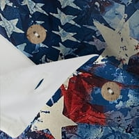 Bluze sksloeeeeg za žene casual plus size američka zastava Ispis majica kratkih rukava na vrhu kauta