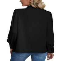Calzi puna boja bluza za žene labave vrhove Casual Ruched majice spuštanje Tunnic majica od vrat crna l
