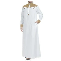 Fragarn muški saudijski arapski rub s dugim rukavima Ramadan muslimanska haljina Srednja islamska odjeća