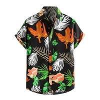 Dxhmoneyh Muška havajska majica s kratkim rukavima tiskani gumb prema dolje ljetna plaža haljina Thirts