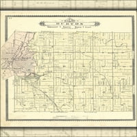24 X36 Galerija poster, Mapa Burton Flint Michigan 1889