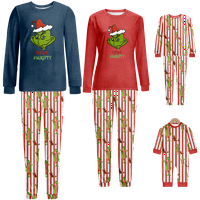 Porodica koja odgovara Božić Pidžamas Božić Grinch tiskane veličine za odrasle-djecu-baby-ljubimac i hlače BodySuits Unise pidžama set