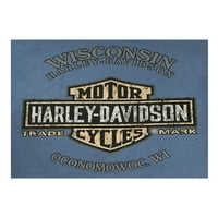 Harley-Davidson Muški bar i štit logotip kratkih rukava kratkih rukava, plavi, harley davidson