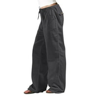 Knqrhpse Cargo Hlače Žene Žene Ležerne prilike Ležerne prilike Elastične pojaseve strugove Duge pantalone