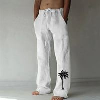 IOPQO teretne hlače za muškarce muške hlače muške i pune boje casual hlače Japanski sportovi tanke hlače noge hlače za muškarce bijeli xl