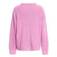 Ženski pulover za žene Lagane turtleneck džempere Čvrsta boja kaput dugih rukava pletenje vrhovi dukseri okruglih vrata vrhovi na vrhu robe casual bluza