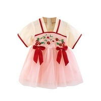 Dječje djevojke haljine modne odjeće Toddler kratki rukav haljina cvjetni print princeza haljina