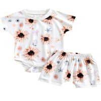 Aturuste unise Baby Girl Boy ljeto odijelo Sunshine Sunflower Print Romper BodySuit i kratke hlače