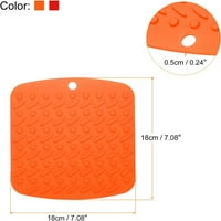 Silikonski trivet mat, silikonski držači za lonce za vruće posude i tave, troje otporni na toplinu i izolirane neklizne jastučiće za vruće posuđe-narančasto crveno