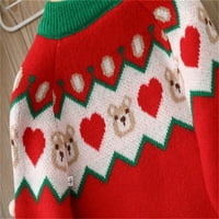 Vedolay obreženi džemperi za djevojke Duks dugih rukava Kids casual crewneck Pleteni pulover vrh, crvene