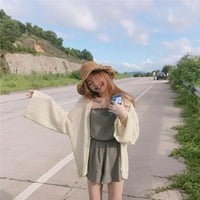 Ženska korejska koledža lijepa lagana krema za sunčanje Cardigan Ljetni seksi pletenje kardigan, prosječna
