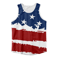 4. srpnja Grafički majica bez rukava bez rukava Košulje Crvene plave zvijezde Eagle USA Rezervoar za zastavu Top majica bez rukava