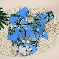 Odjeća za pse Ljeto Majica na plaži Pas Slatka print Havaji Plaža Ležerne prilike za kućne ljubimce Pineapple Cvjetni kratki rukav Blouza za pse bluza crna l
