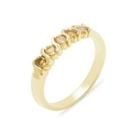 Britanci napravio 9k žuto zlato prirodni citrinski ženski vječni prsten - Opcije veličine - veličine za dostupnost