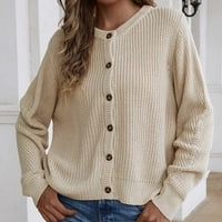 Ženska džemper Ženska modna gumba Reverzibilni dugi rukavi Klint Cardigan Labav vrhovi džemper bluza