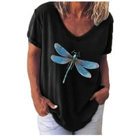 Ženski bluze - grafički grafički otisci V-izrez Bluza Ležerne prilike modni kratki rukav ljetni vrhovi