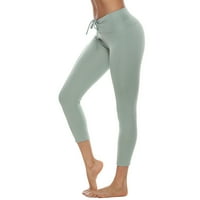 Ženske joge trke hlače visoke struine čvrste nogavice za fitness hlačeyoga hlače za žene sa džepovima