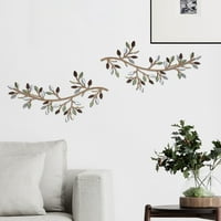 JOKAPY METALNO DRVO LISTA Zidno umetničko dekor, gvozdena maslinarska grana listova kućna skulptura, šarena