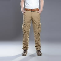 Muški teretni pantsmeni novi modni povremeni ležerni na otvorenom s čvrstim radnim pantalonama više džep dugačke hlače